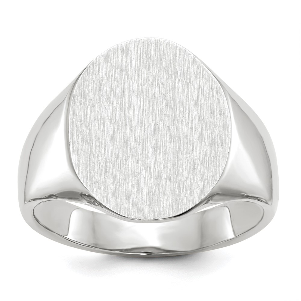 Picture of Finest Gold 14K White Gold 18.5 x 15.0 mm Closed Back Mens Signet Ring&amp;#44; Size 10