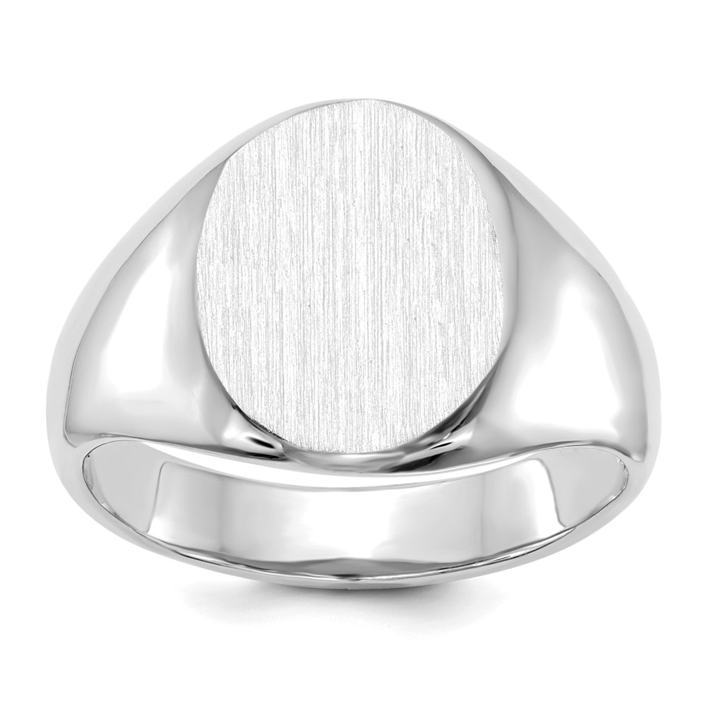 Picture of Finest Gold 14K White Gold 13 x 11 mm Open Back Signet Ring - Size 8