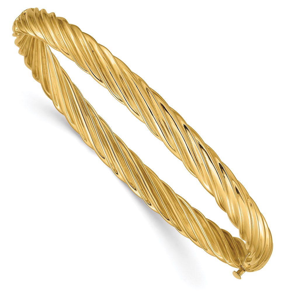 Picture of Finest GoldSW4-16 14K 4-16 Fancy Textured Hinged Bangle Bracelet