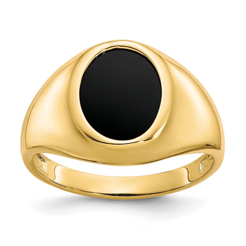 Picture of Finest Gold 10K Yellow Gold Onyx Mens Ring - Size 10
