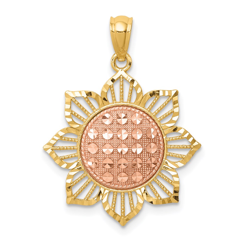 Picture of Finest Gold 14K Two-tone D-C Sunflower Pendant