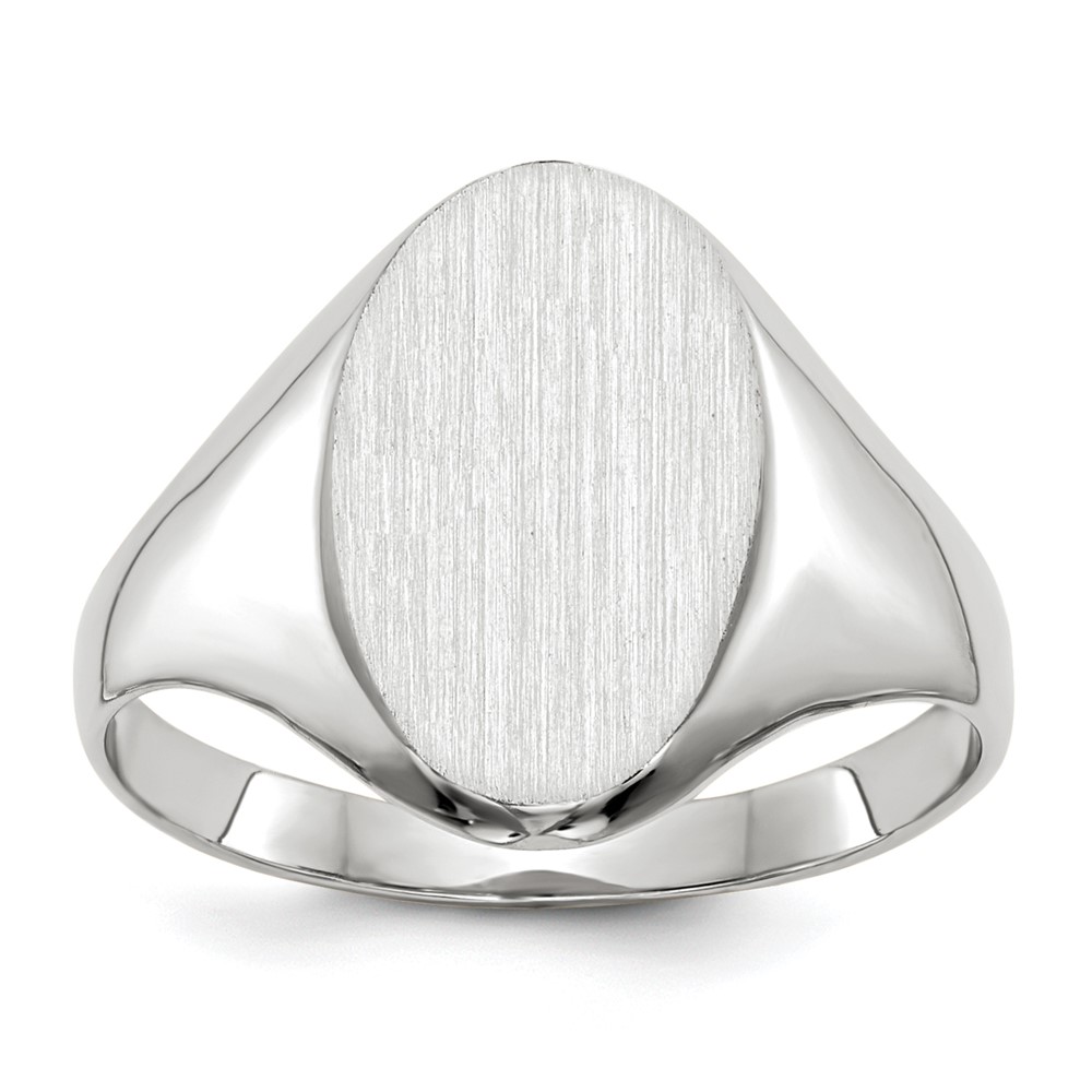 Picture of Finest Gold 14K White Gold 14.0 x 9.0 mm Closed Back Signet Ring&amp;#44; Size 6