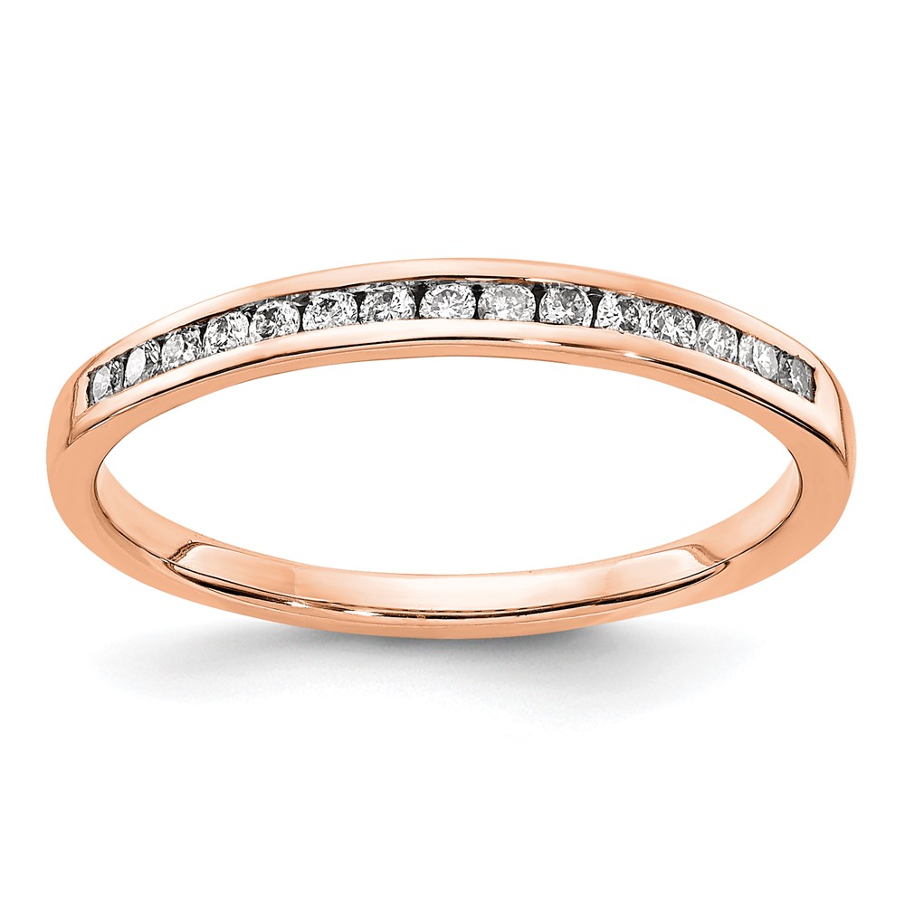 Picture of Finest Gold 14K Rose Gold Diamond Channel Band - Size 6.75