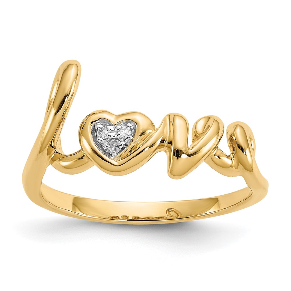 Picture of Finest Gold 14K Diamond Love Ring&amp;#44; Size 7