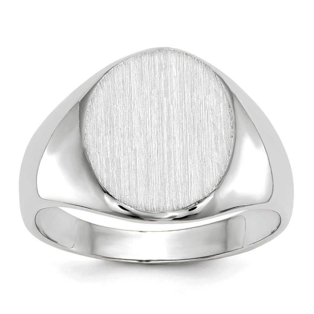 Picture of Finest Gold 12.5 x 11.0 mm 14K White Gold Open Back Signet Ring&amp;#44; Size 6