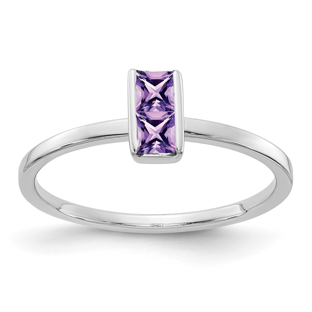 Picture of Finest Gold 14K White Gold Amethyst Ring&amp;#44; Size 7