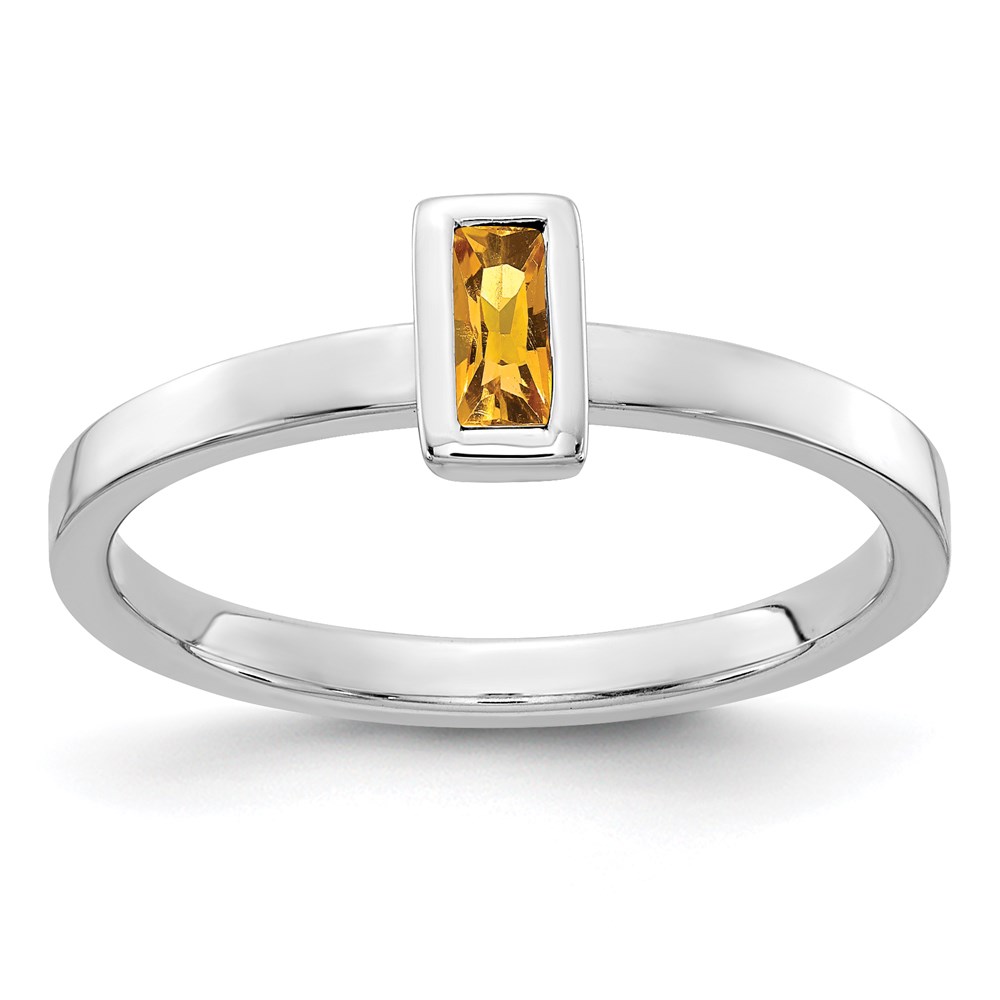 Picture of Finest Gold 14K White Gold Citrine Ring&amp;#44; Size 7