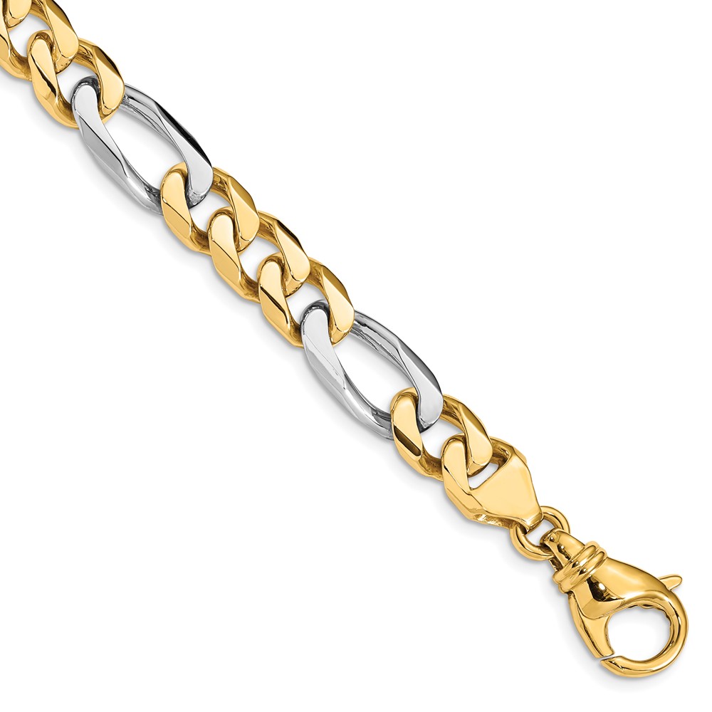 Picture of Finest Gold 14K Two-Tone 8.5 mm Hand-Polished Fancy Link 8 in. Bracelet