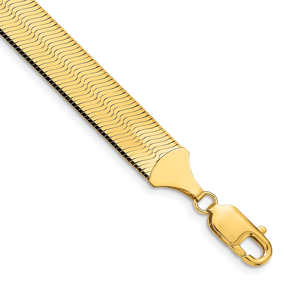Picture of Finest Gold 14K Yellow Gold 10 mm Silky Herringbone Chain 7 in. Bracelet