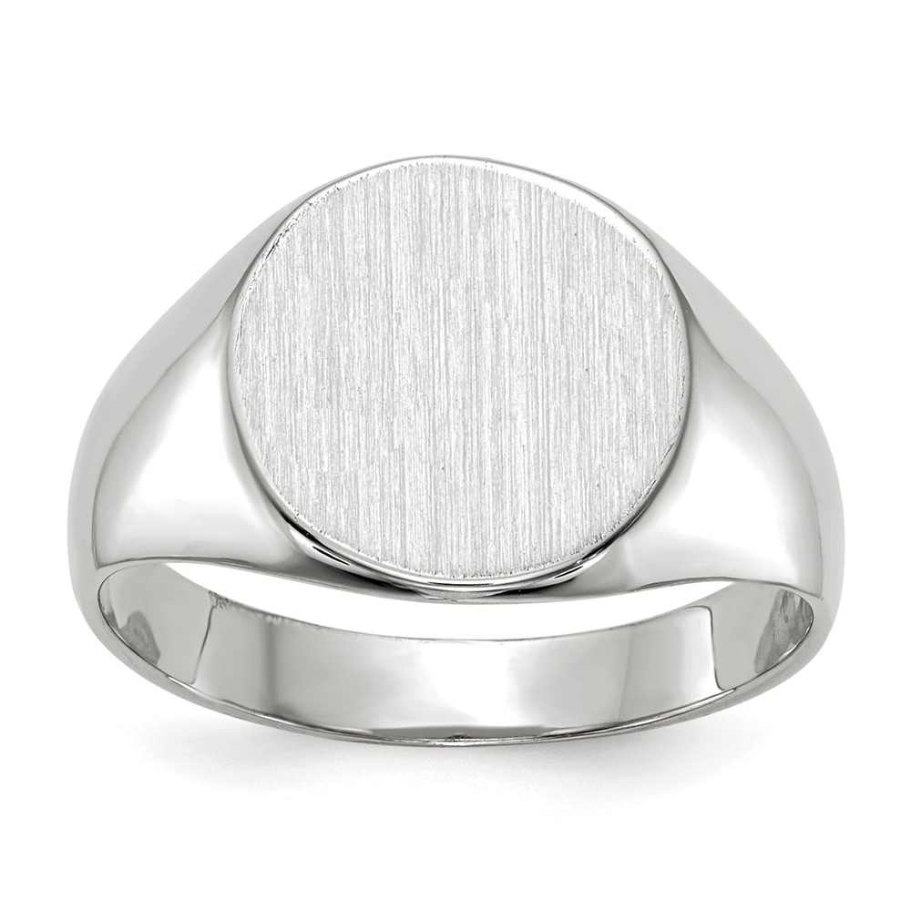 Picture of Finest Gold 14K White Gold 10.0 x 11.0 mm Closed Back Signet Ring&amp;#44; Size 6