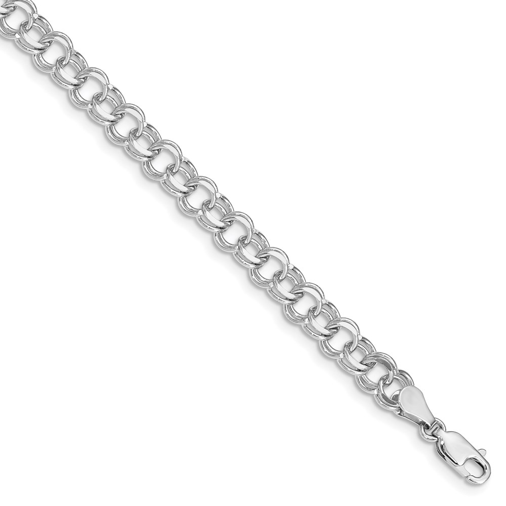 Picture of Finest Gold 14K Whie Giold Double Link Charm 8 in. Bracelet