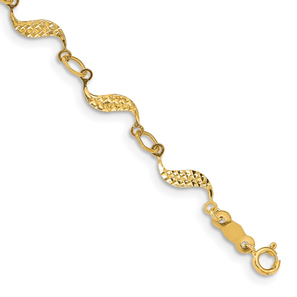 Picture of Finest Gold 14K Yellow Gold Diamond-Cut 7.5 in. Bracelet