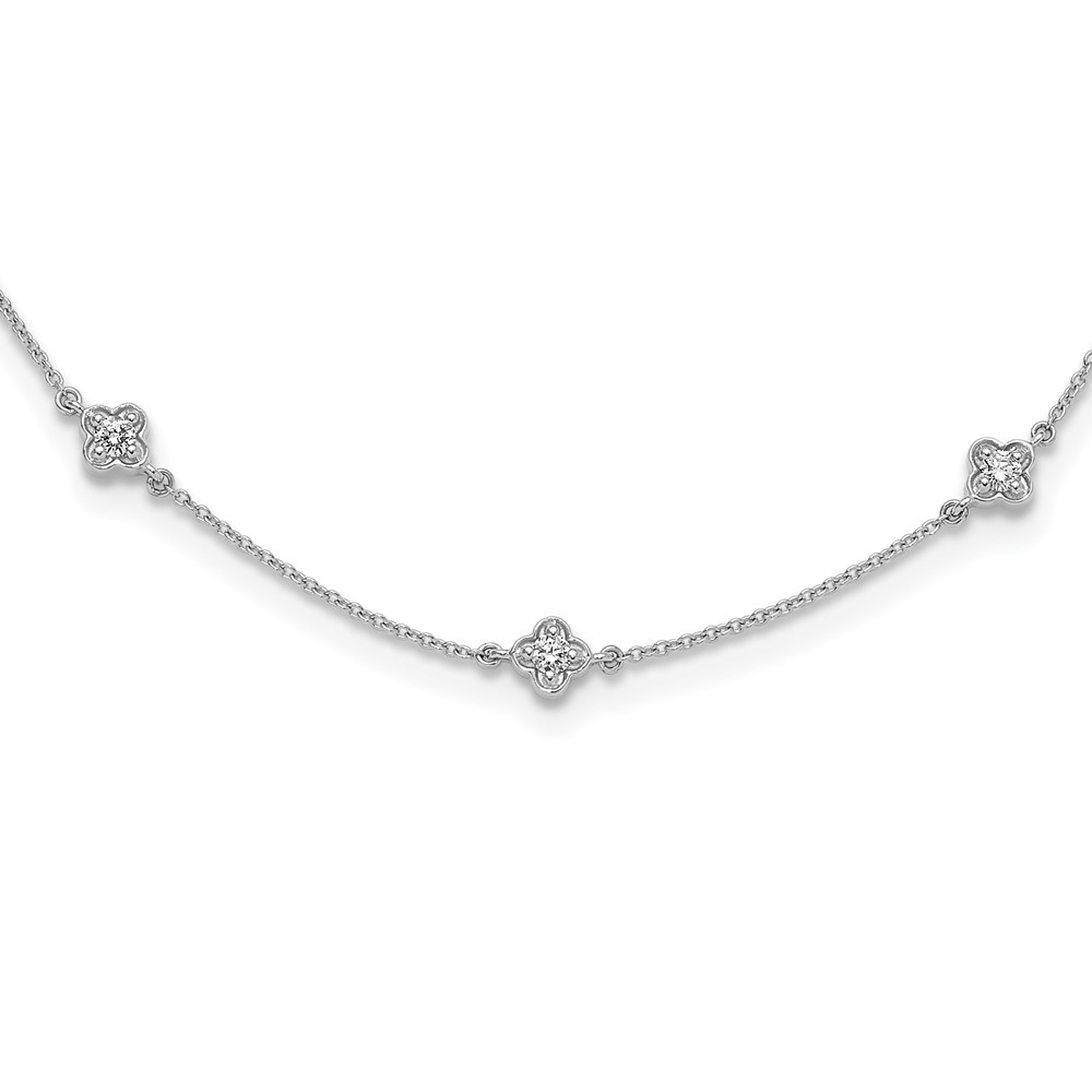 Picture of Finest Gold 14K White Gold Diamond Multi-Station Necklace