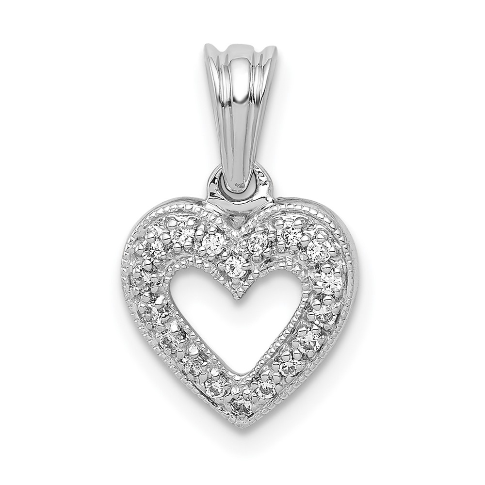 Picture of Finest Gold 14K White Gold 0.1 CTW Diamond Heart Pendant