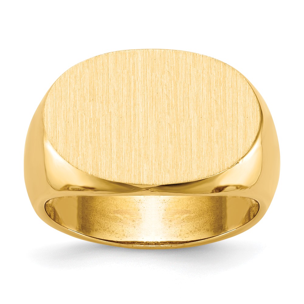 Picture of Finest Gold 14K Yellow Gold 13 x 19 mm Open Back Mens Signet Ring - Size 10