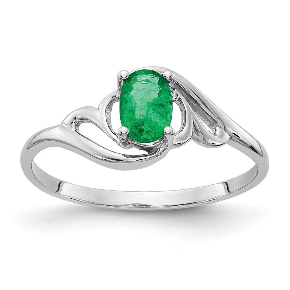 Picture of Finest Gold Gold Emerald Ring  White - Size 6