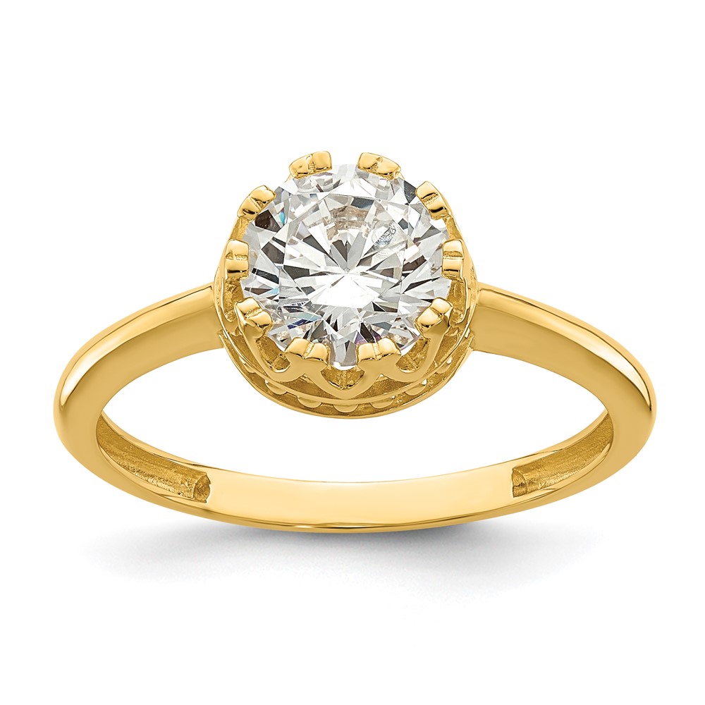 10K Yellow Gold Tiara Collection Polished CZ Ring, Size 7 -  Finest Gold, UBS10YC420