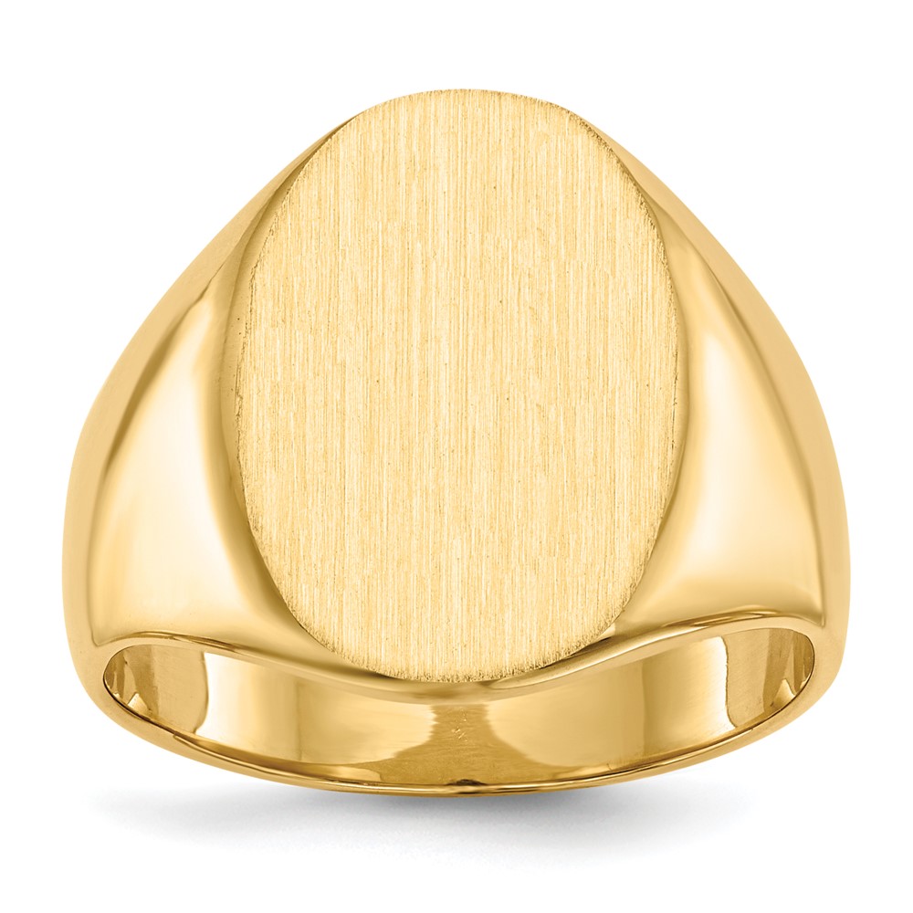Picture of Quality Gold RS107 14K 18.0 x 14.0 mm Closed Back Mens Signet Ring&#44; Size 9