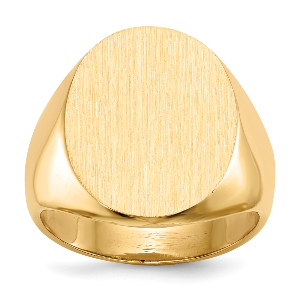 Picture of Quality Gold RS108 14K Yellow Gold 15.5 x 19 mm Closed Back Mens Signet Ring - Size 9.25
