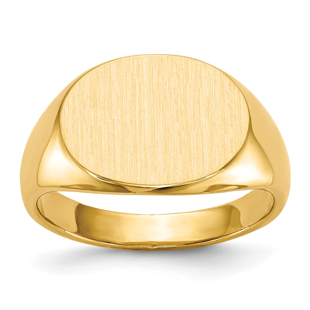 Picture of Finest Gold 14K Yellow Gold 12 x 16 mm Closed Back Mens Signet Ring - Size 10