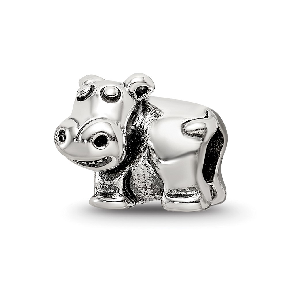 Picture of Quality Gold QRS730 Sterling Silver Reflections Kids Hippo Bead