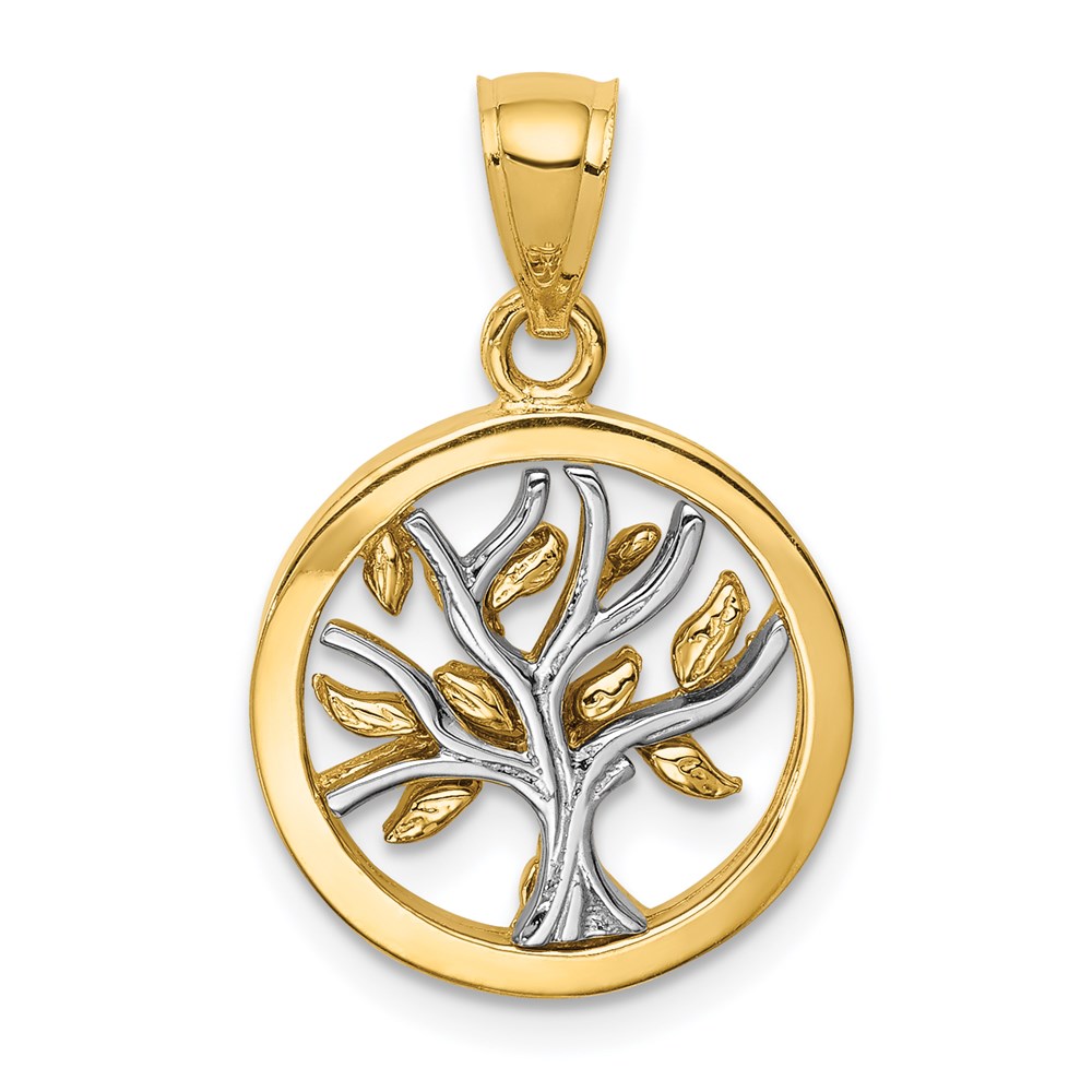 Picture of Finest Gold 14K Two-tone Polished Tree of Life Pendant