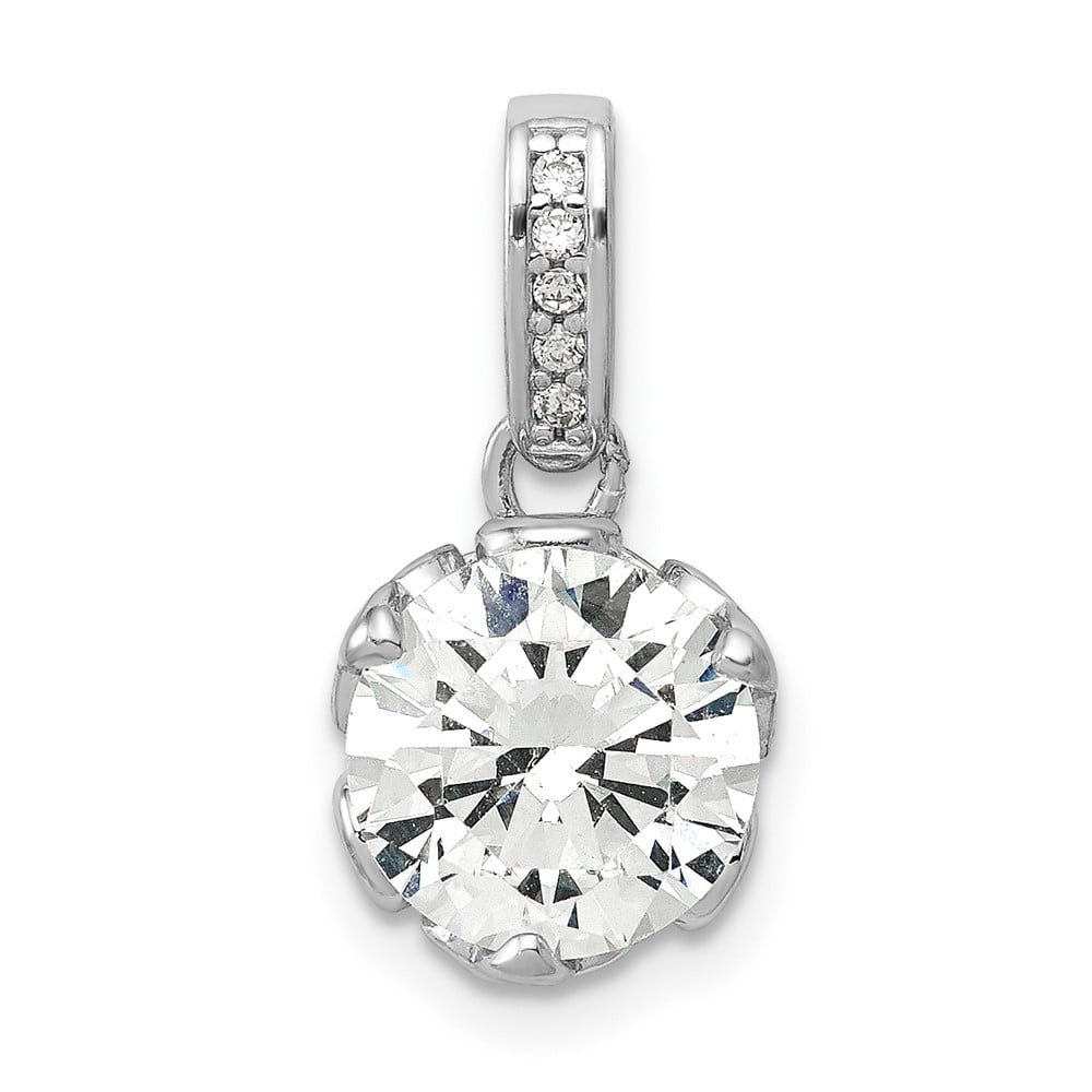 10K Tiara Collection White Gold Polished CZ Pendant -  Finest Gold, UBS10YC383W