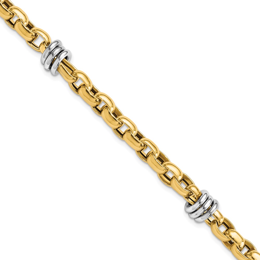 Picture of Quality Gold FB1974-7.5 14K Two-Tone Polished Fancy Link 7.5 in. Bracelet