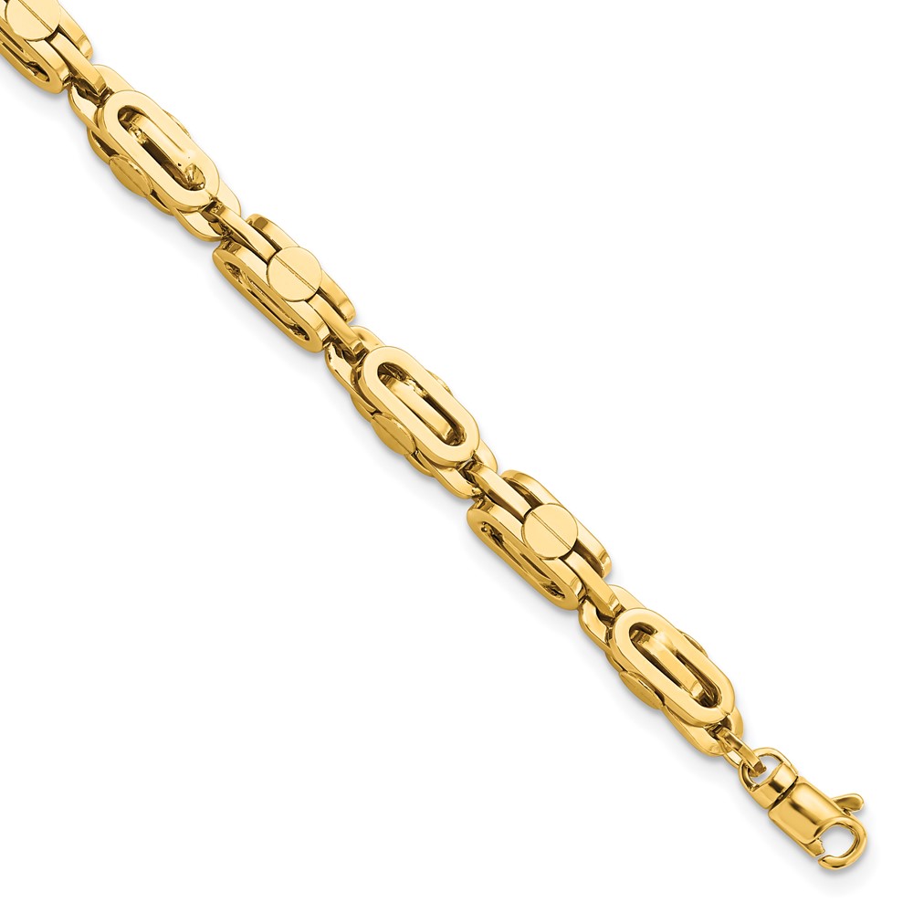Picture of Finest Gold 14K Yellow Polished Fancy Link Mens Bracelet