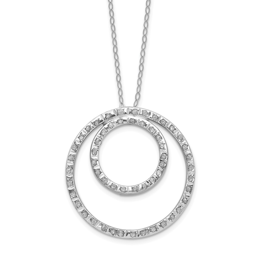 Picture of Quality Gold DF343 14K White Gold Diamond Fascination Double Circle Necklace