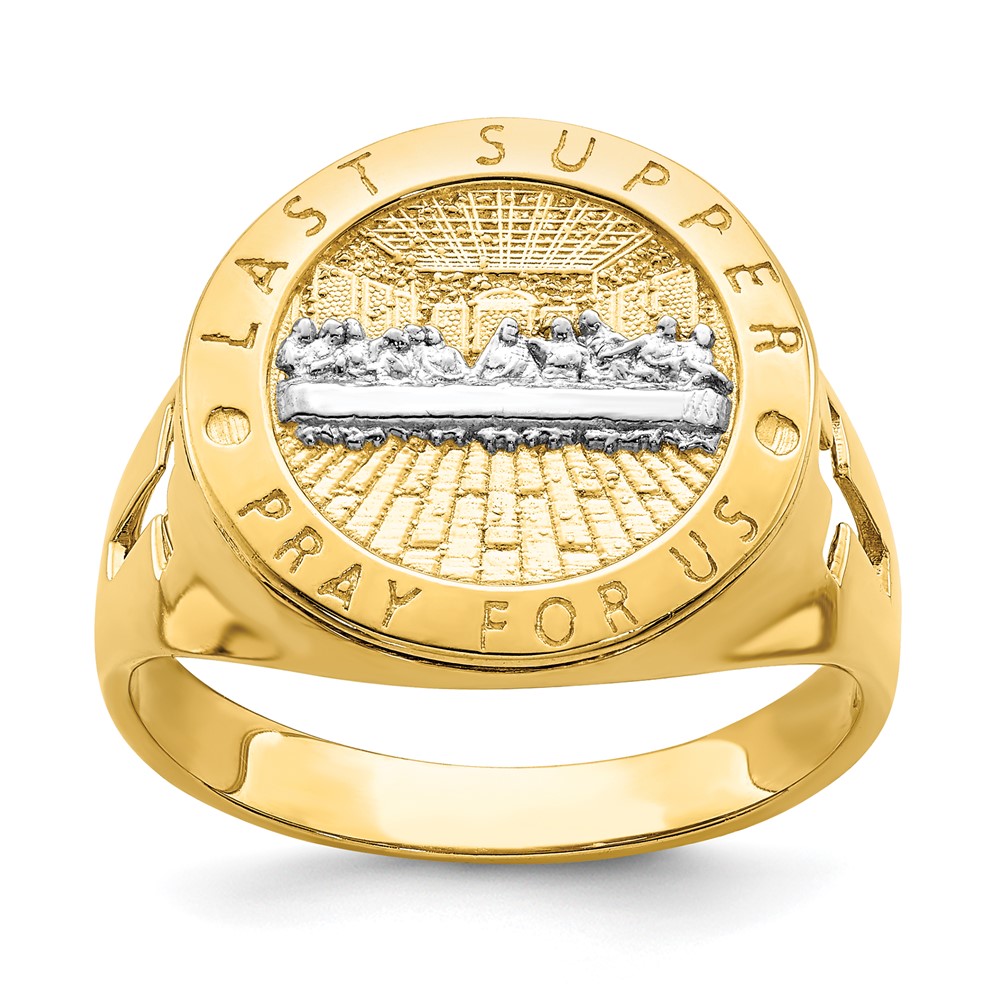 Picture of Finest Gold 14K Yellow &amp; Rhodium with The Last Super Mens Ring - Size 10