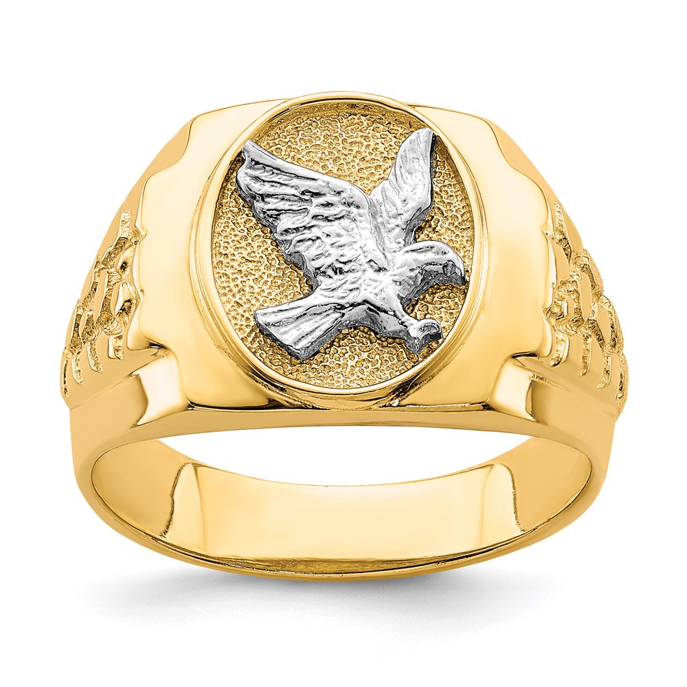 Picture of Quality Gold 10C1422 10K Two-tone Eagle Mens Ring&#44; Size 10