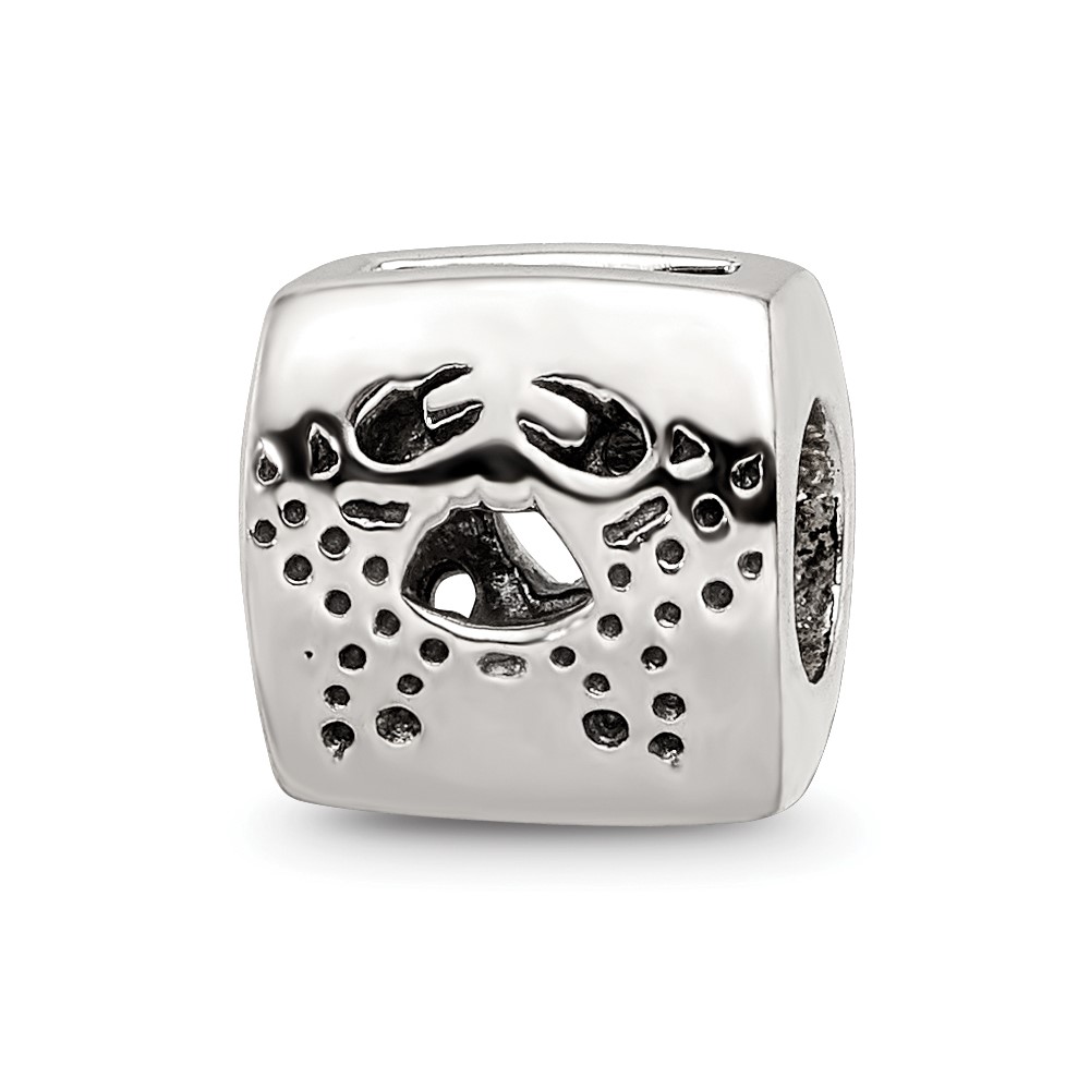 Picture of Finest Gold Sterling Silver Reflections Cancer Zodiac Antiqued Bead