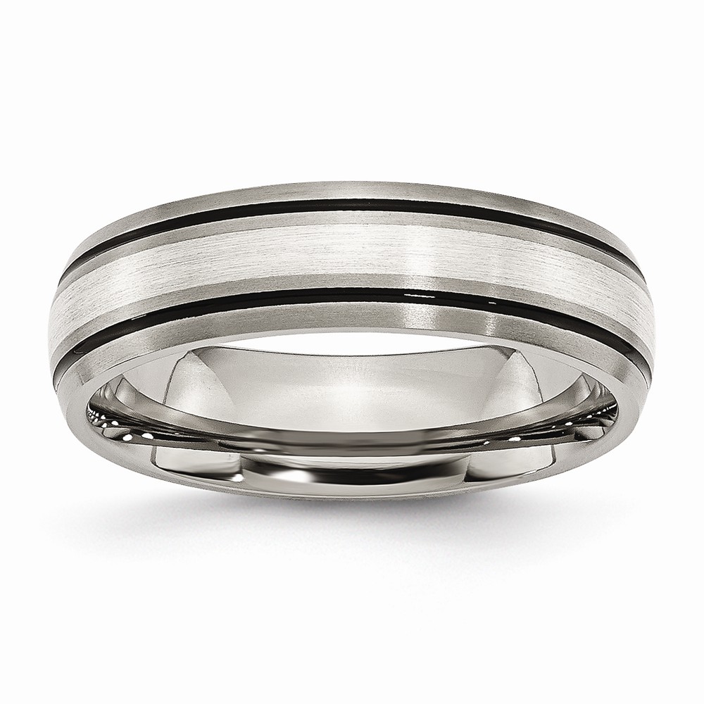 Picture of Chisel TB17-11.5 6 mm Titanium Grooved Sterling Silver Inlay Brushed & Polished Band&#44; Size 11.5