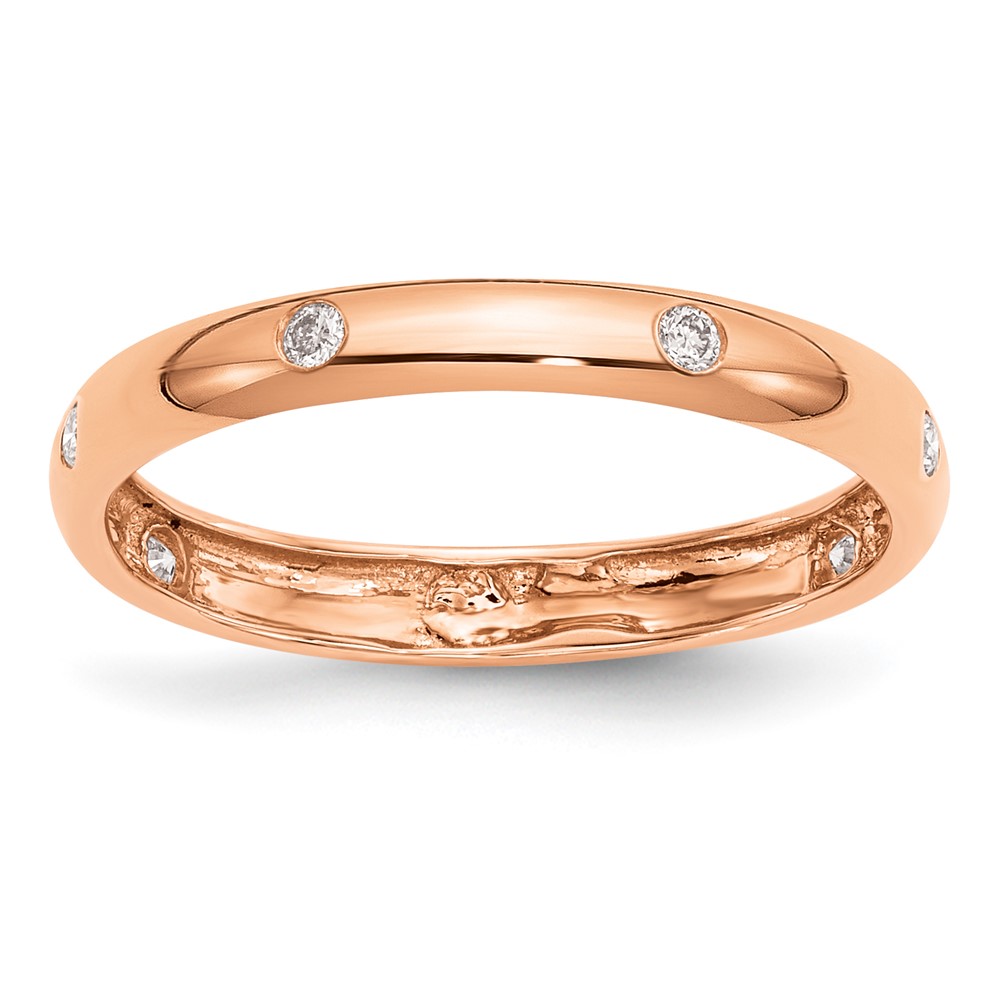 Picture of Finest Gold 14K Rose Gold 6-stone Diamond Band - Size 6.75