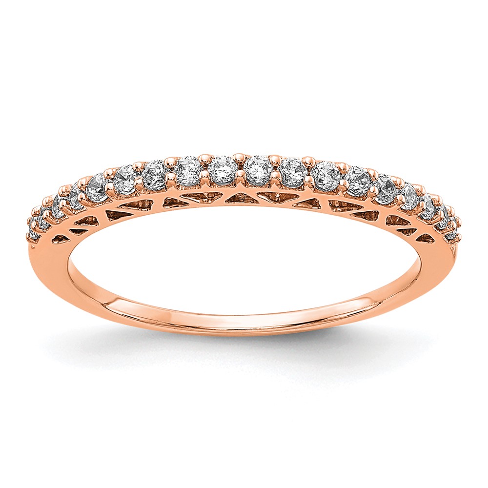 Picture of Finest Gold 14K Rose Gold Polished Diamond Band - Size 7