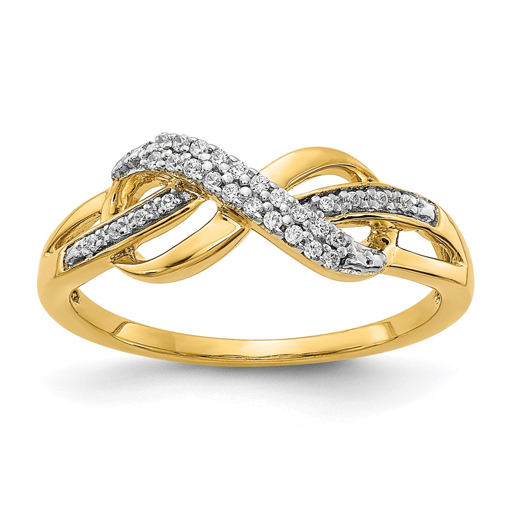 Picture of Finest Gold 14K Diamond Infinity Symbol Ring&amp;#44; Size 7