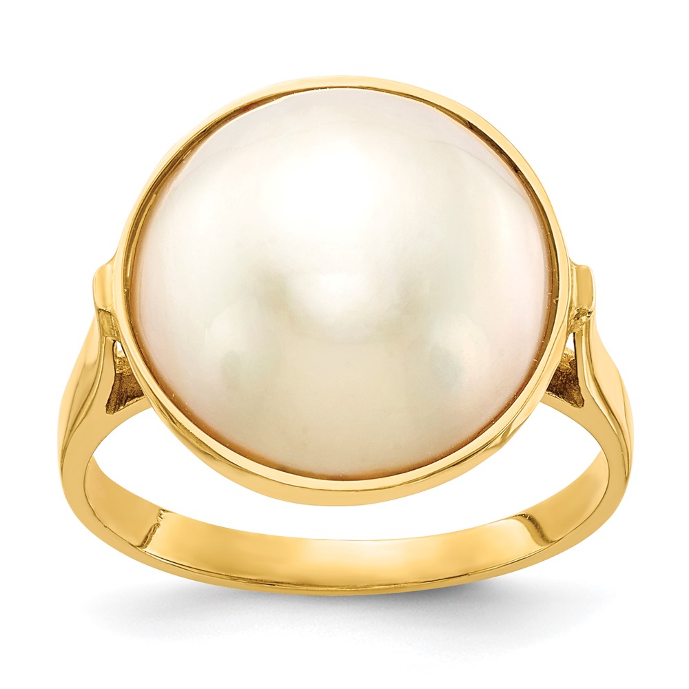 13-14 mm 14K Saltwater Cultured Mabe Pearl Ring, Size 7 -  Bagatela, BA3168397