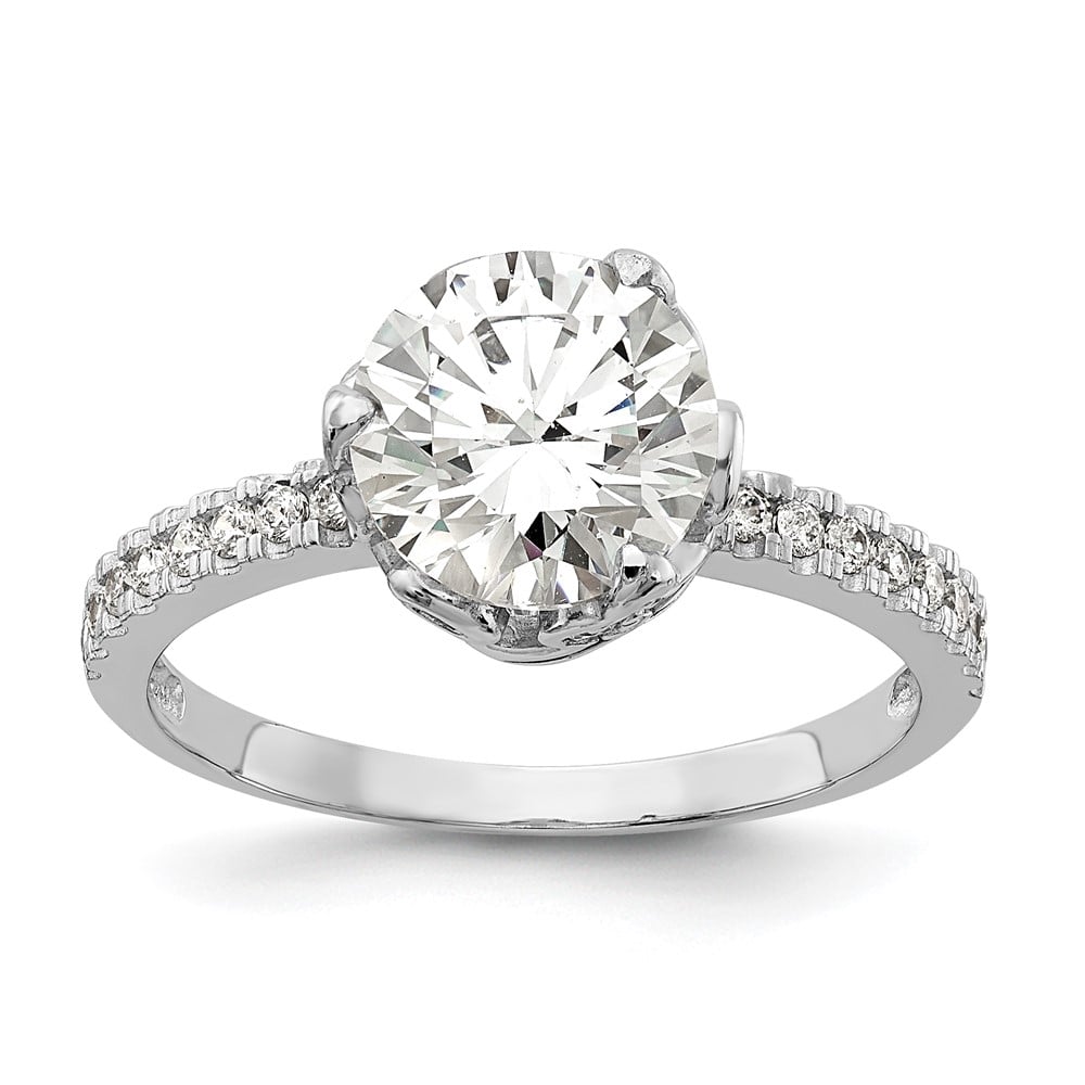 10K Tiara Collection White Gold Polished CZ Ring, Size 7 -  Bagatela, BA2707839