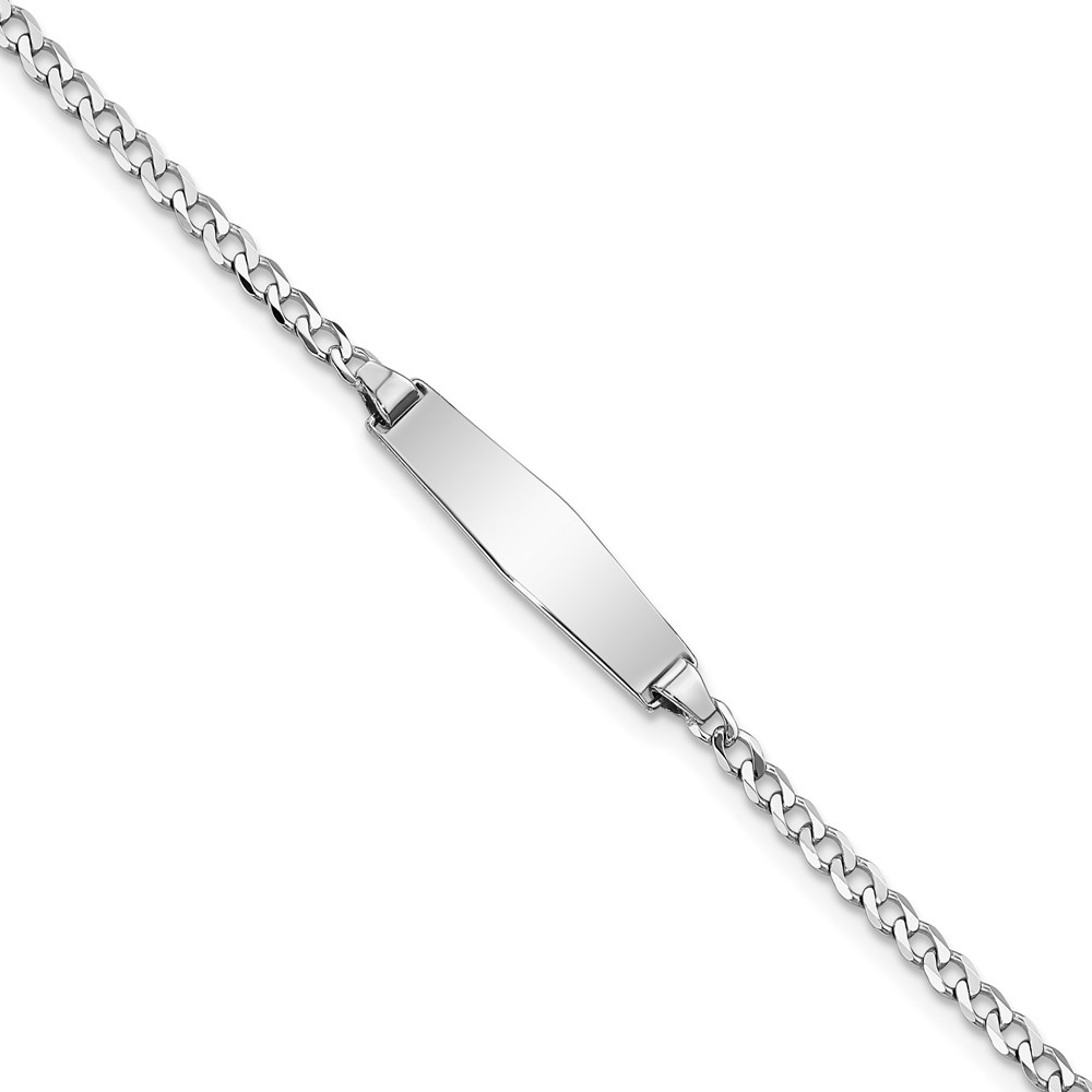 Picture of Finest Gold 14K White Gold Soft Diamond Shape Flat Curb Link ID 7 in. Bracelet