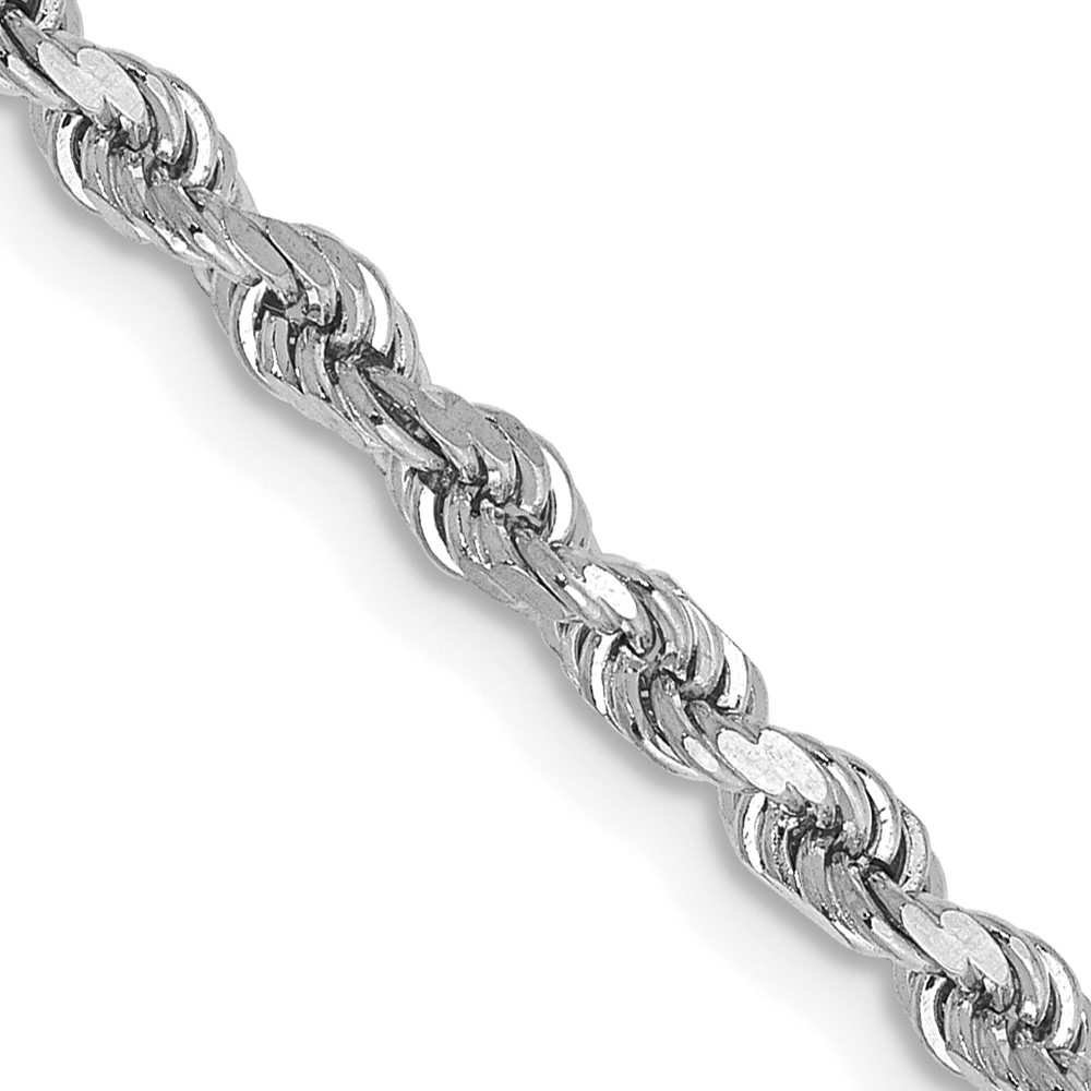 Picture of Finest Gold 2.75 mm 14K White Gold Diamond-Cut Rope with Lobster Clasp Chain