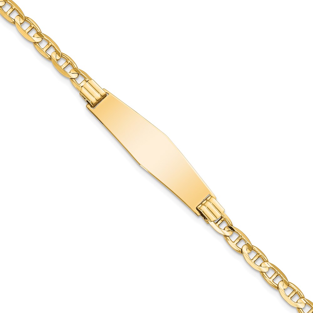 Picture of Finest Gold  14K Anchor Link Soft Diamond Shape ID Bracelet  Yellow