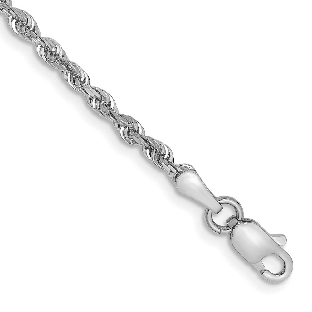 Picture of Finest Gold 14K White Gold 10 in. 2.25 mm Diamond-Cut Quadruple Rope Chain Anklet