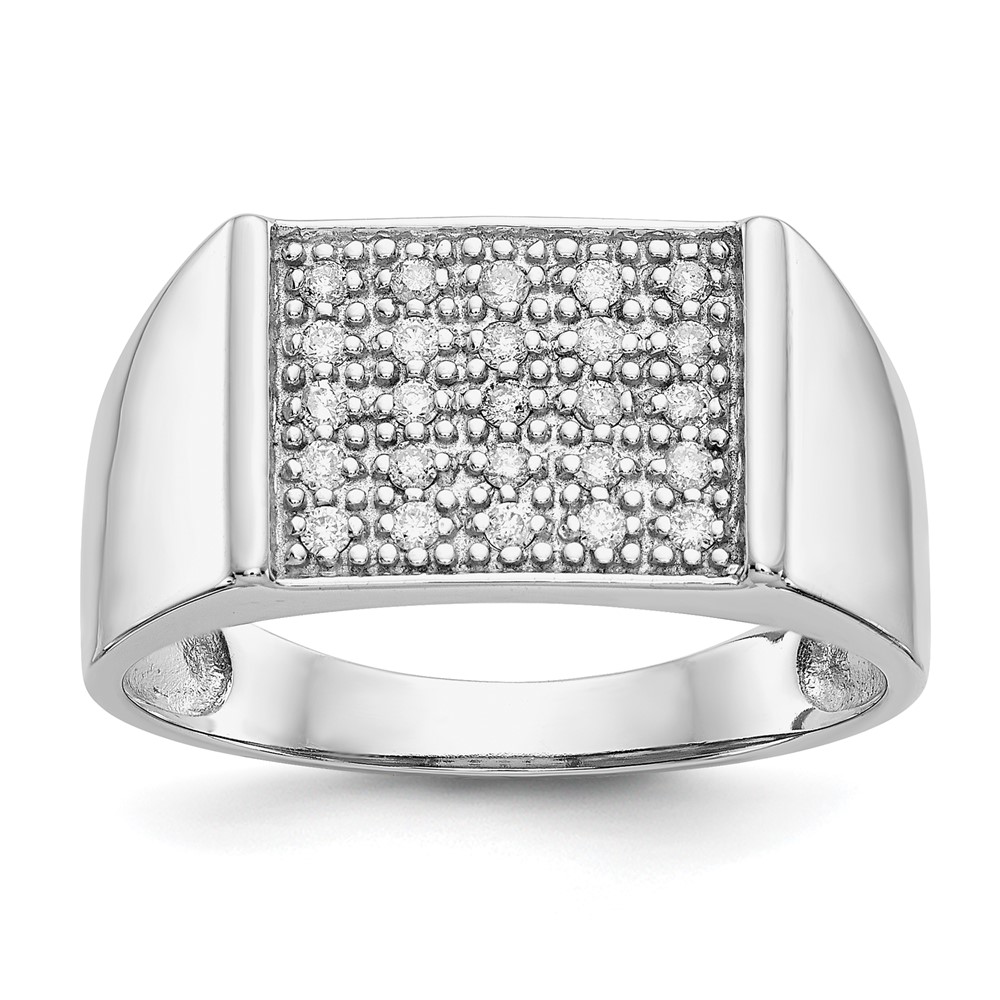 Picture of Quality Gold RM5834-025-WA 14K White Gold Diamond Mens Ring - Size 10