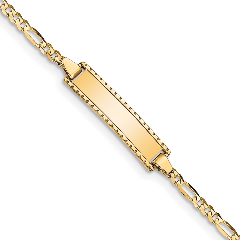 10K Yellow Gold Figaro Link ID 6 in. Bracelet -  Bagatela, BA2720068