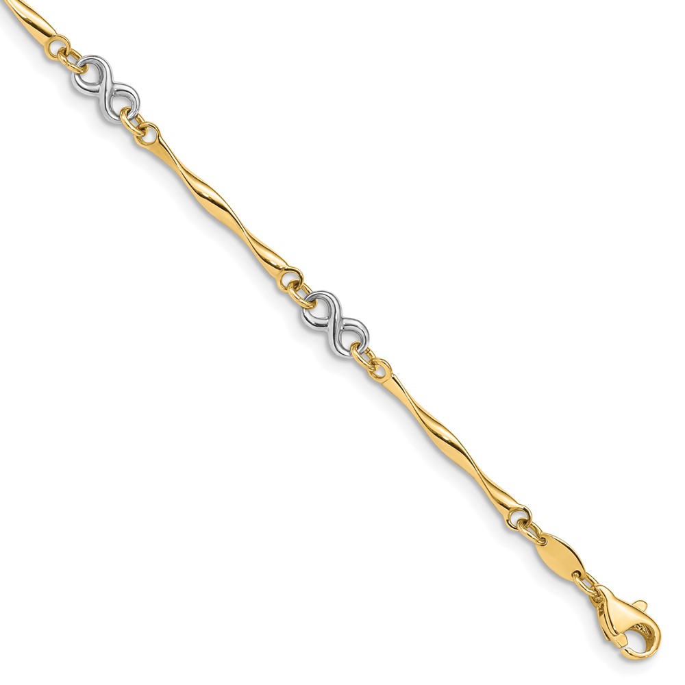 Picture of Finest Gold 14K Two-Tone Polished Infinity 7.5 in. Bracelet