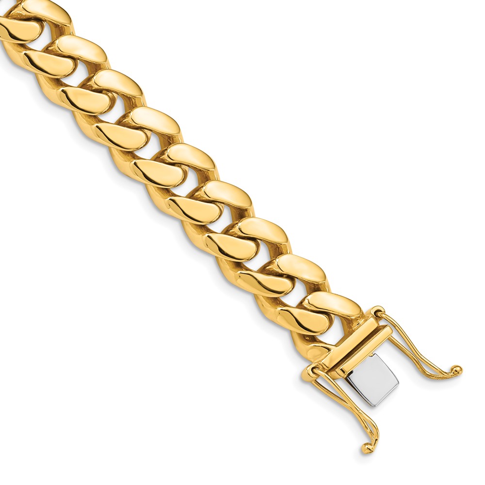 Picture of Finest Gold 14K Yellow Gold 10.7 mm Hand-Polished Miami Cuban Link 8.25 in. Bracelet