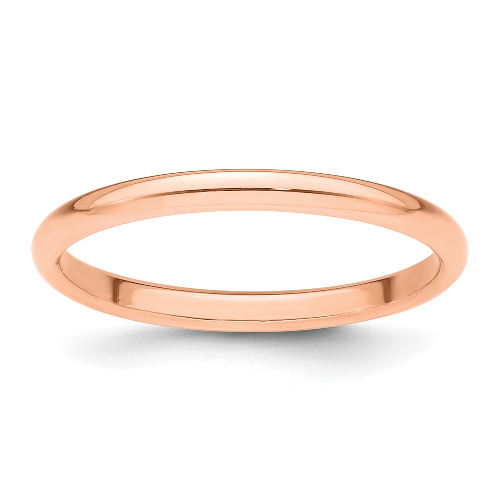 Picture of Finest Gold 14K 2 mm Half-Round Band&amp;#44; Rose Gold - Size 6