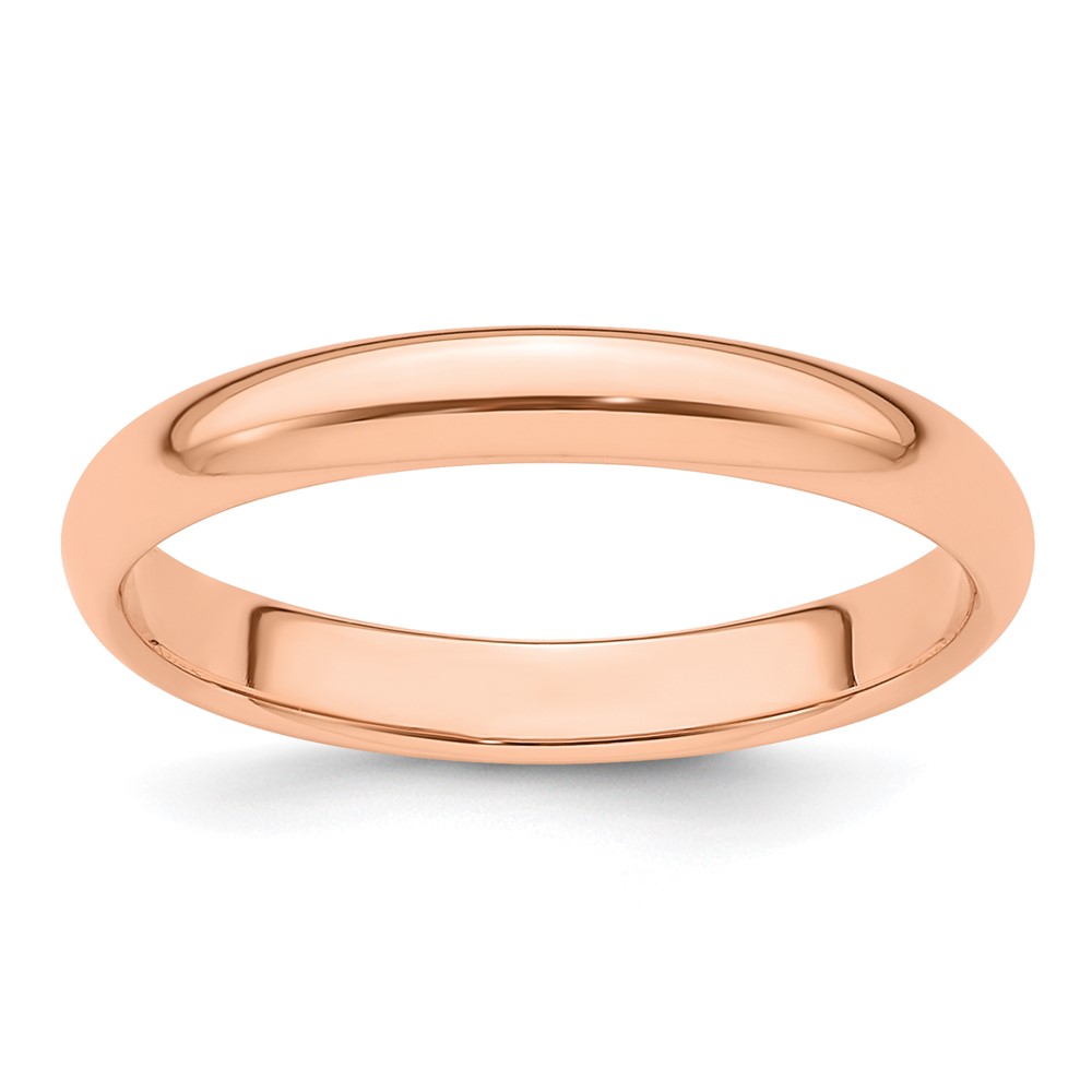Picture of Finest Gold 14K 3 mm Half-Round Band&amp;#44; Rose Gold - Size 4.5