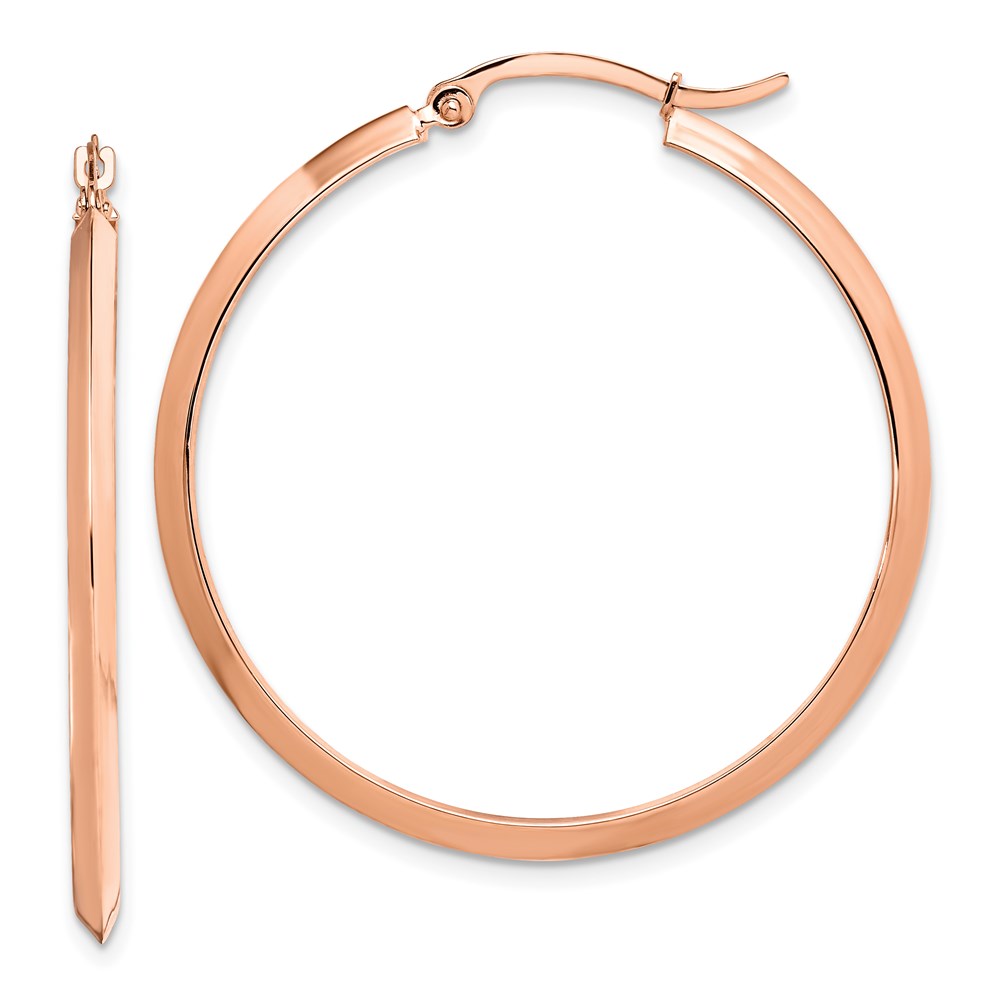 Picture of Finest Gold 14K Two-Tone Rose Gold Polished Hoop Earrings